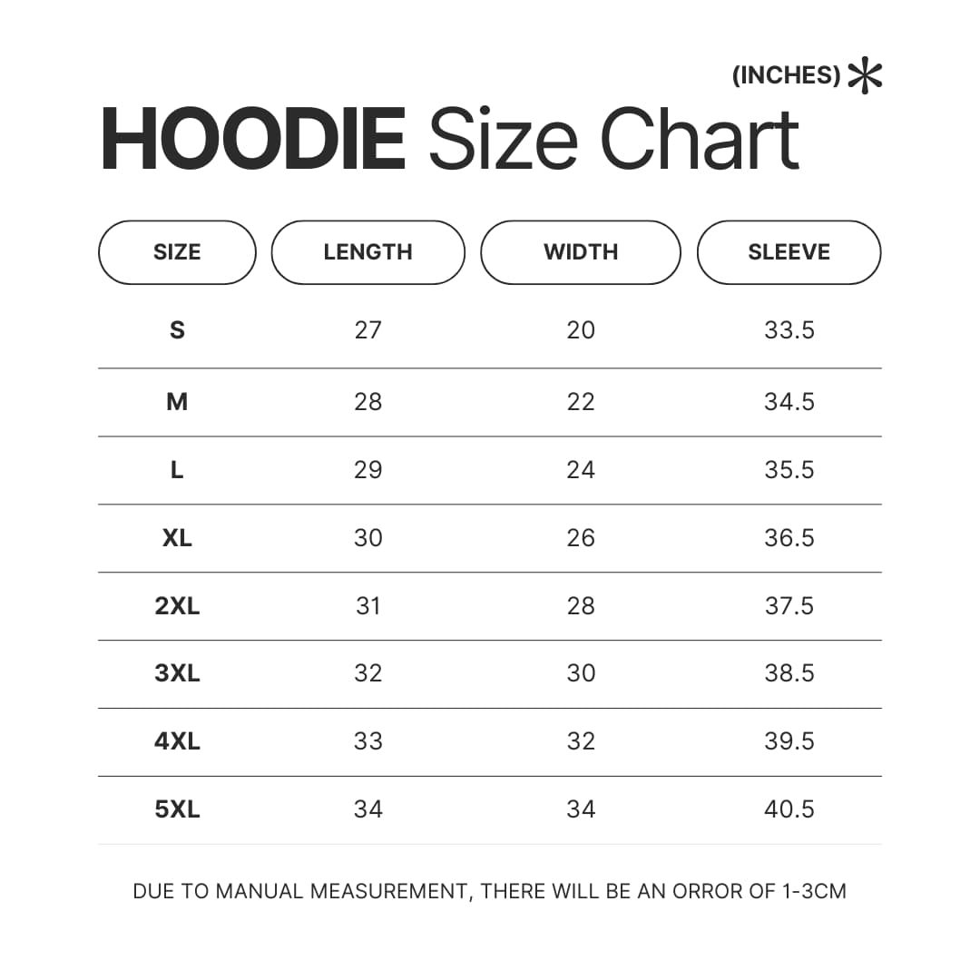Hoodie Size Chart - aespa UK Shop