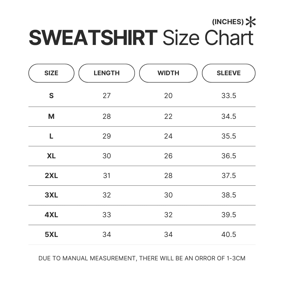 Sweatshirt Size Chart - aespa UK Shop