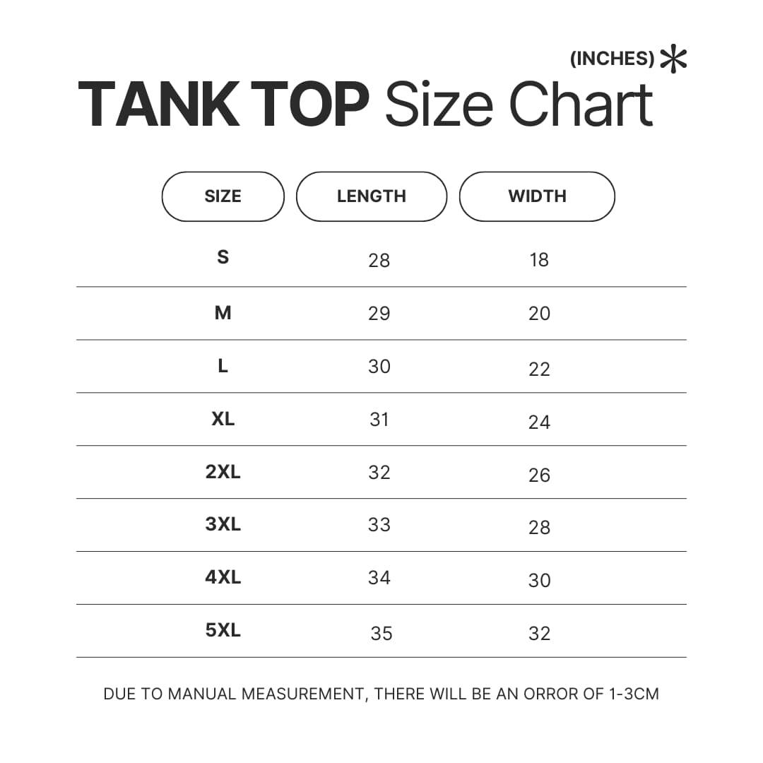 Tank Top Size Chart - aespa UK Shop