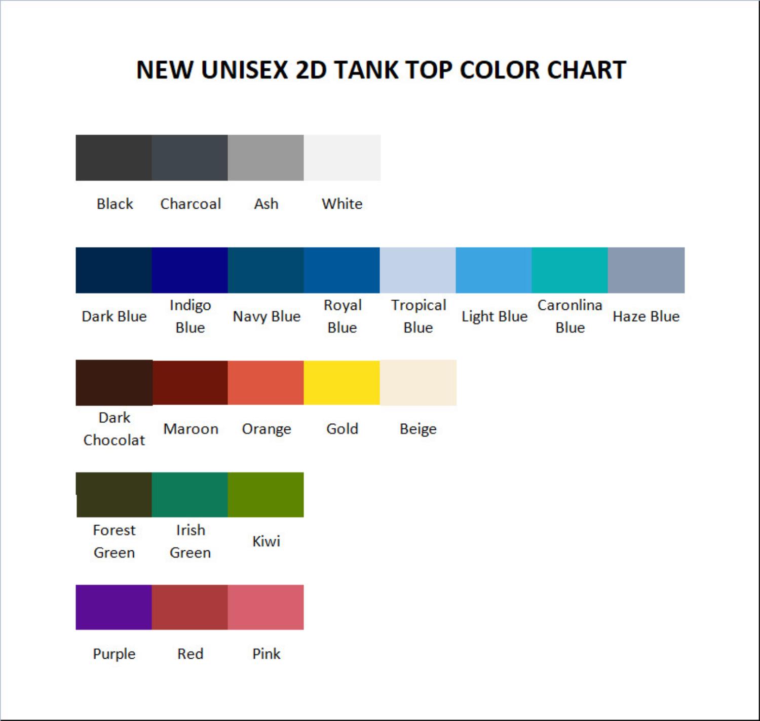 tank top color chart - aespa UK Shop